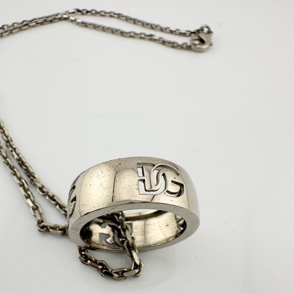 Dolce and Gabanna Cut Out DG Ring with Necklace - Picture 12 of 14